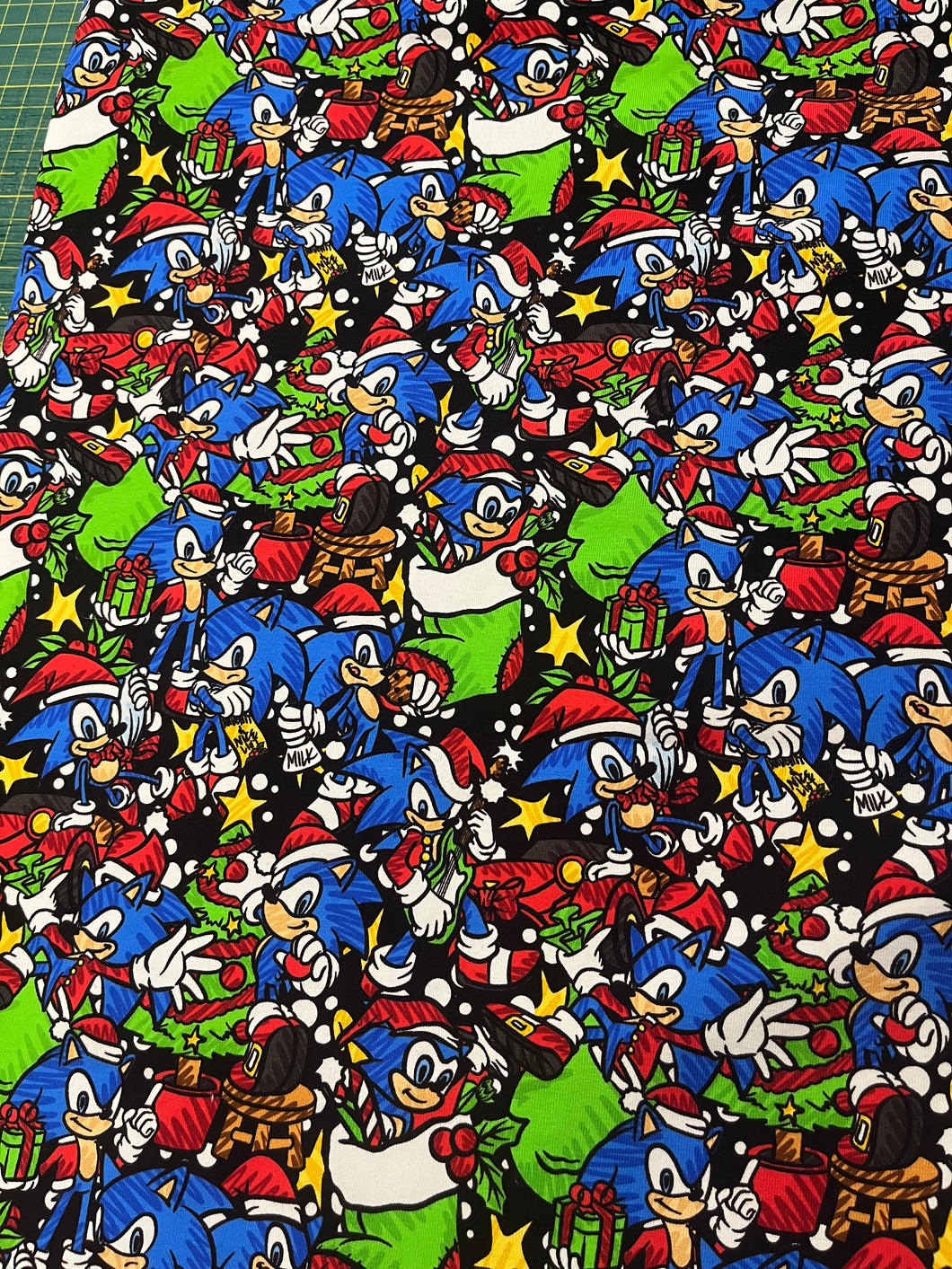 1m Sonic Christmas Cotton Lycra