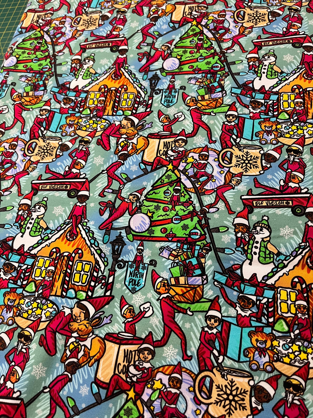 1m Elf Christmas Cotton Lycra